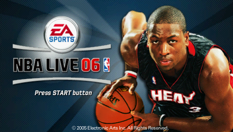 NBA Live 06 title screen for PSP